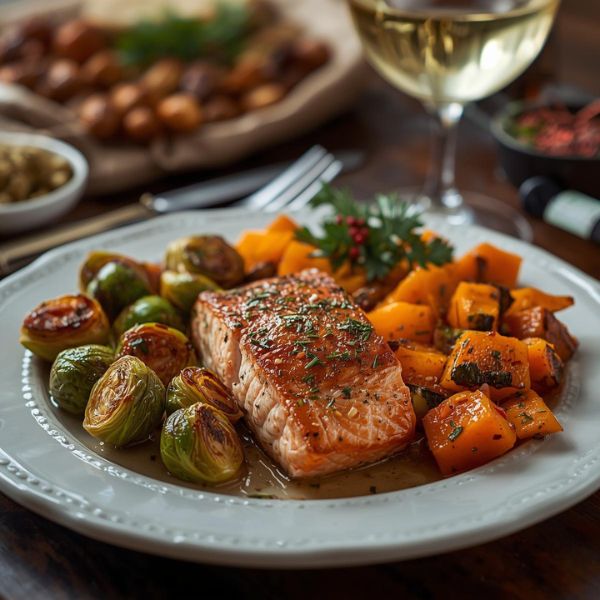 Salmon christmas meal