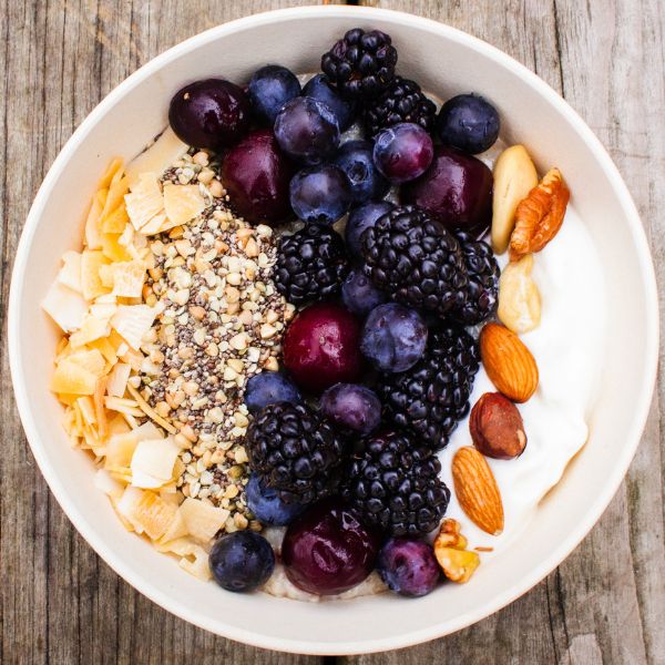 Triple Berry Oat and Nut Bowl